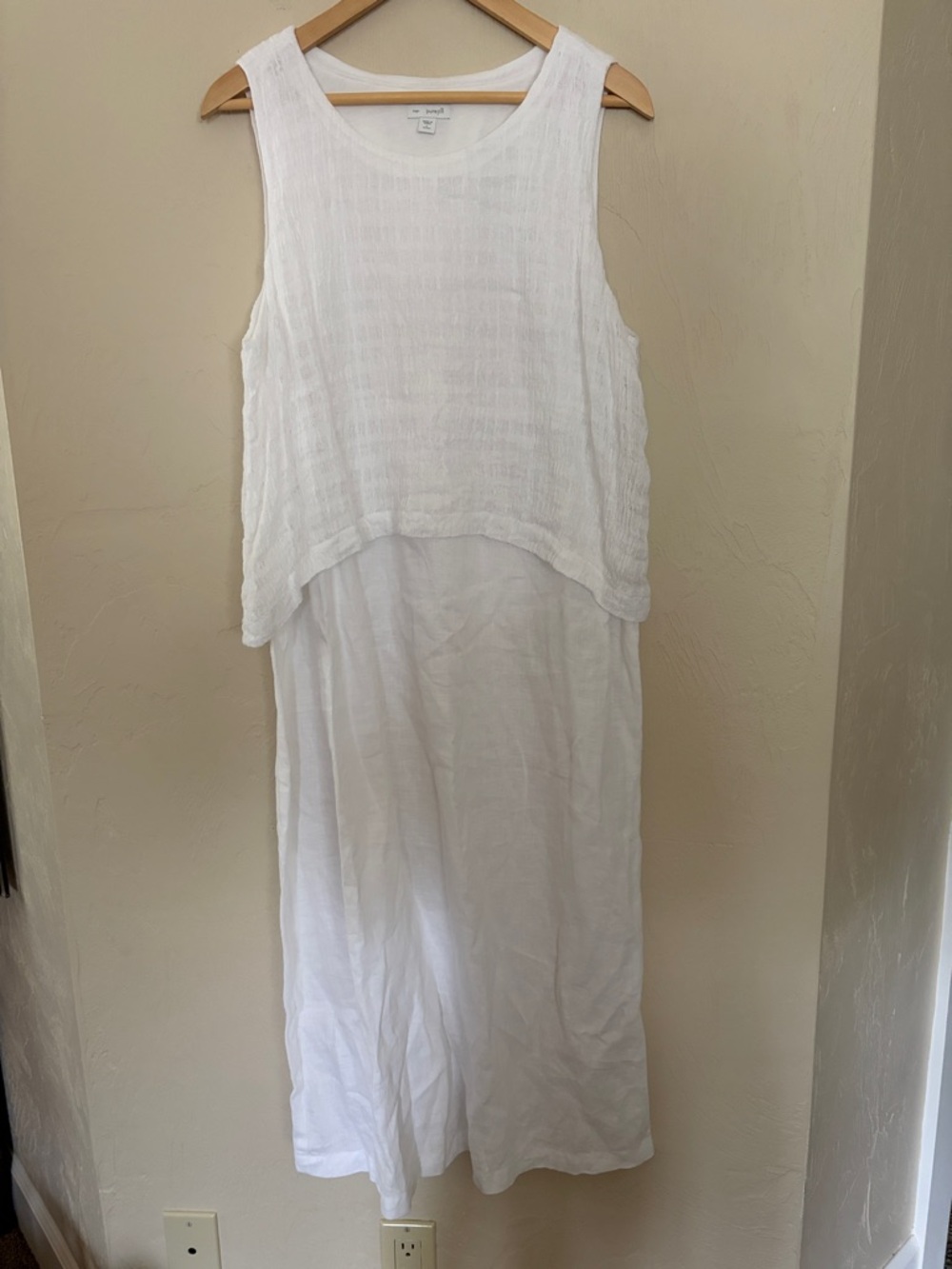 Pure Jill Linen White Sleeveless Maxi Dress. Excellent Like New Condition!